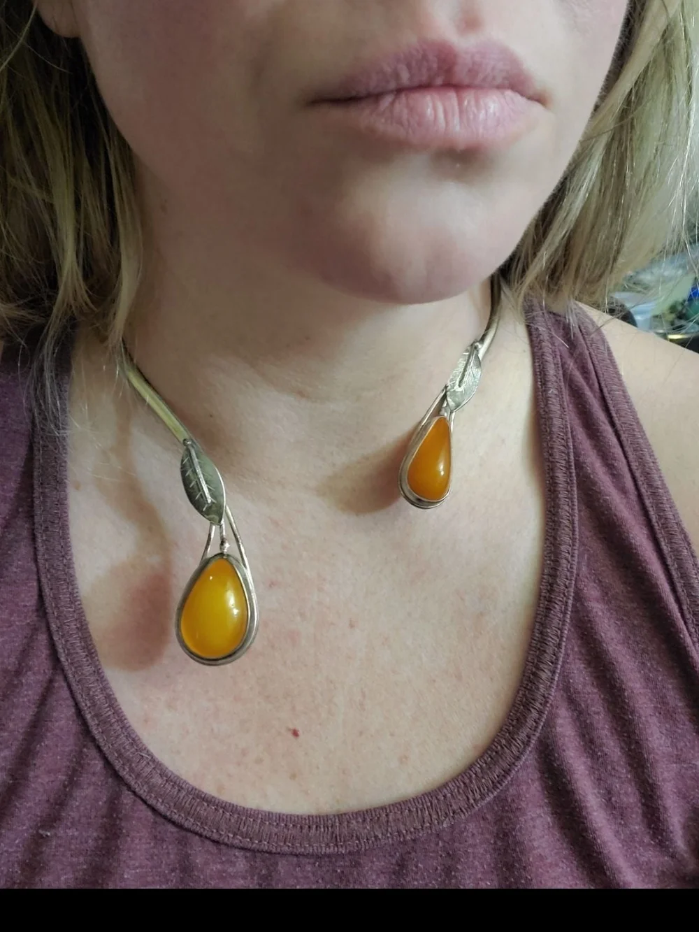 Butterscotch amber sterling necklace. Solid sterling silver tested and shown in